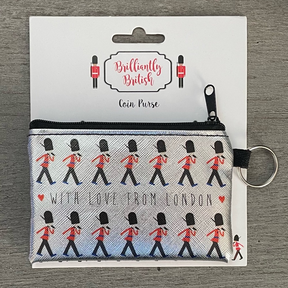 Brilliantly British “With Love From London” Coin Purse Silver Kings Guard